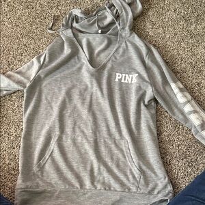 PINK Victoria's Secret Heather Gray Long Sleeve Top